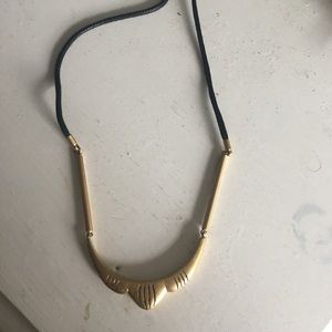 Madewell Necklace with black leather rope
